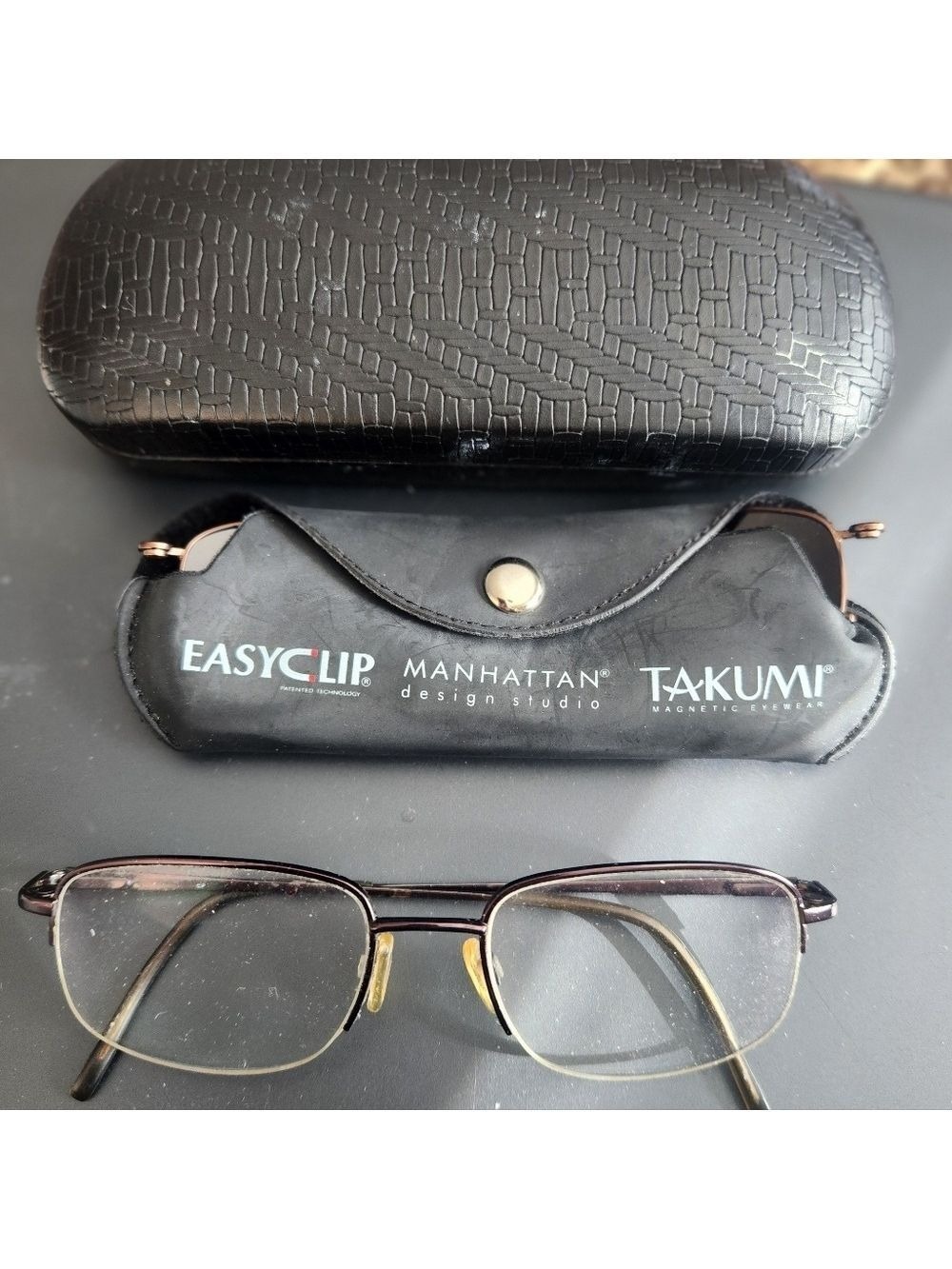 EASYCLIP MG747 47-19-135 BRONZE FLEX HINGE W/POLARIZED CLIP Ons,Eyeglass Frames - Picture 7 of 10